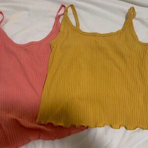 2/$10 NWT Bundle of 2 Old Navy ribbed tank tops pink & yellow XXL tall